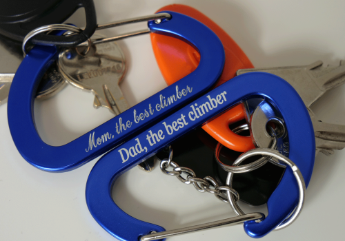 Engraved carabiner keychains laser and rotary 